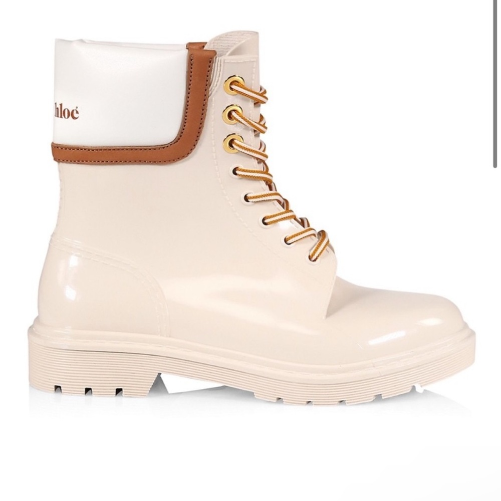 See By Chloe Florrie‎ Cream Logo Rainboots